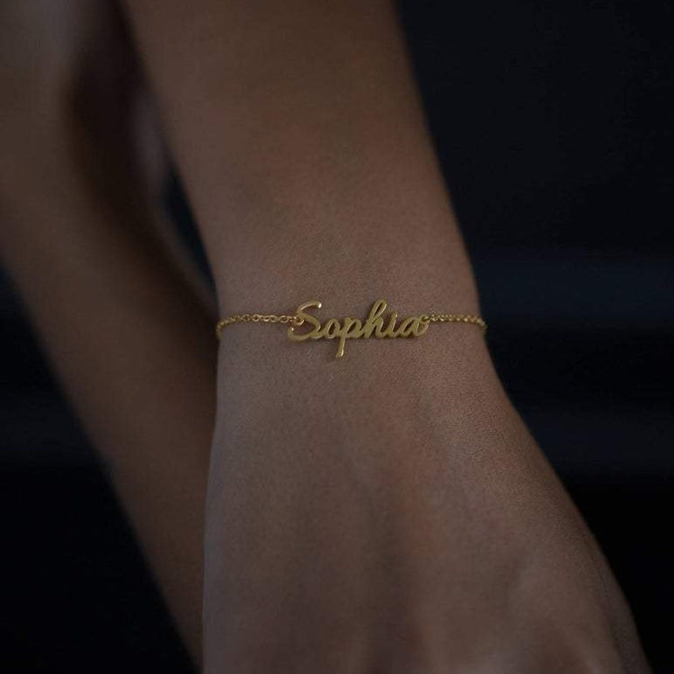 925 Sterling Silver Name Bracelet, Nameplated Bracelet - onlyone
