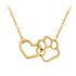 925 Sterling Silver Cat Dog Puppy Paw Print Stamped Pet Memorial Pendant Necklace Love Heart Necklace - onlyone