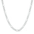 925 Sterling Silver Mens White Gold Chain Necklace Figaro Link Chain Necklace - onlyone
