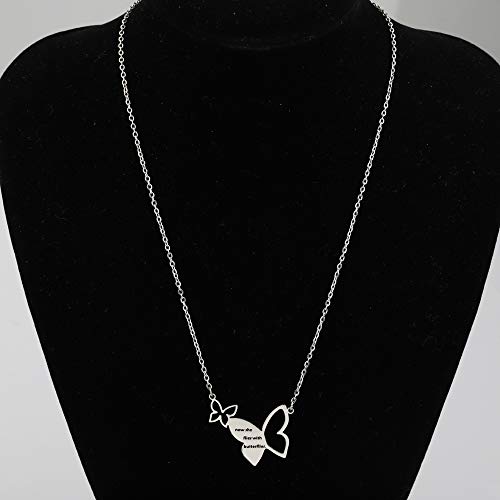 925 Silver Hollow Personalized Custom Butterfly Necklace - onlyone