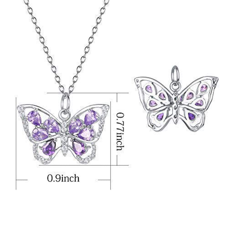 925 Sterling Silver Butterfly Necklace, Butterfly Necklaces For Women Girls - onlyone