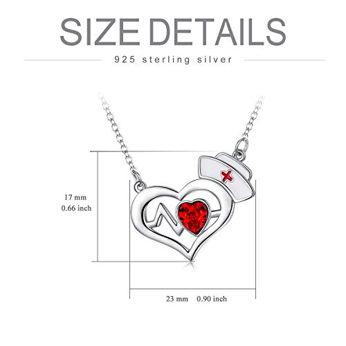 925 Silver White Angel Gift Series: Heart necklace with nurse hat - onlyone