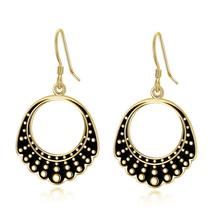 925 Sterling Silver Dangle Drop Dissent Collar Earrings