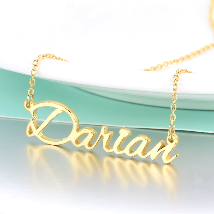 925 Sterling Silver Darian Custom Name Necklace Nameplate Necklace - onlyone