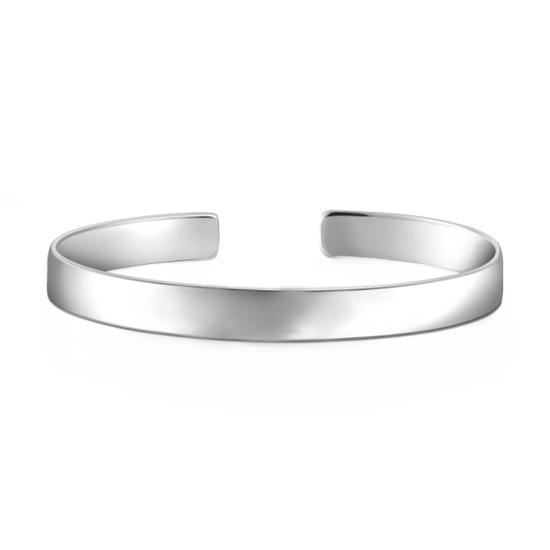 925 Sterling Silver Personalized Engraved Large Cuff Inspirational Bracelet - onlyone