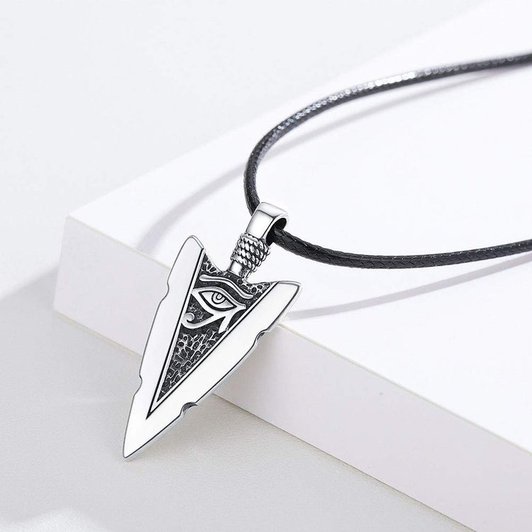 925 Sterling Silver Eye of Horus Arrowhead Necklace