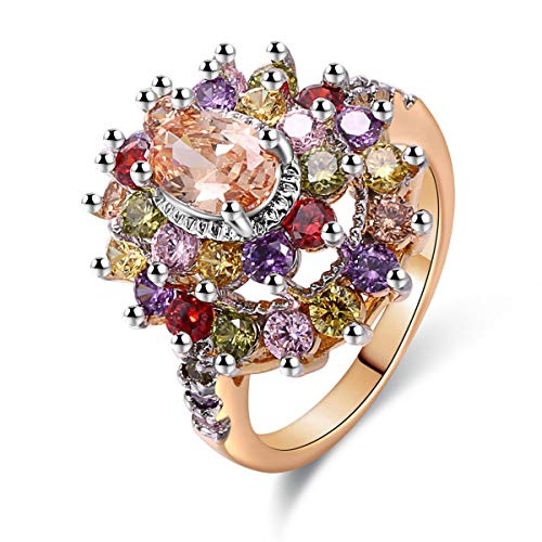 925 Sterling Silver Cubic Zirconia Multi Colored Stone Rings - onlyone