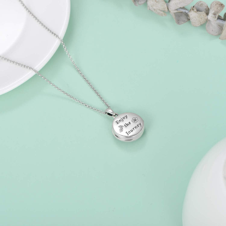 925 Sterling Silver Compass Photo Locket Necklace Graduation Gifts