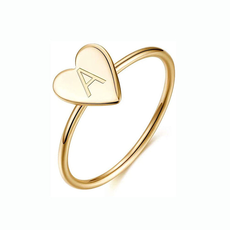 Bague Coeur Personnalisée Argent 925 Plaqué Or 18K