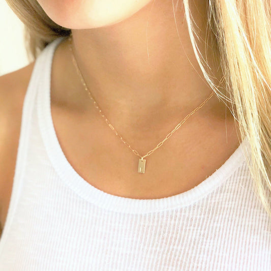 925 Sterling Silver Personalized Initial Necklace in Clip Chain