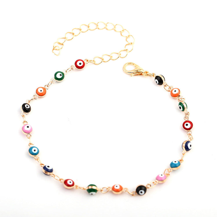 Vintage Evil Eye Anklet, Dainty Evil eye - onlyone