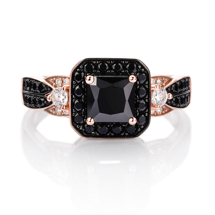 925 Sterling Silber Halo Prinzessin Cut Sterling Silber Ring