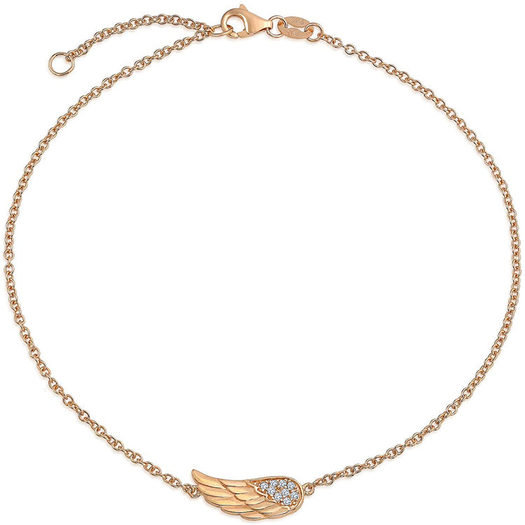 925 Sterling Silver Angel Wings Guardian Fashion Adjustable Anklets - onlyone