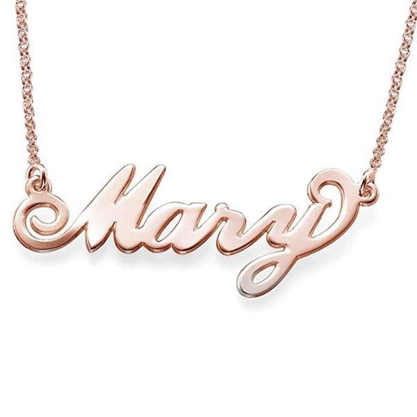 925 Sterling Silver "Mary" Style Custom Name Necklace Nameplate Necklace - onlyone