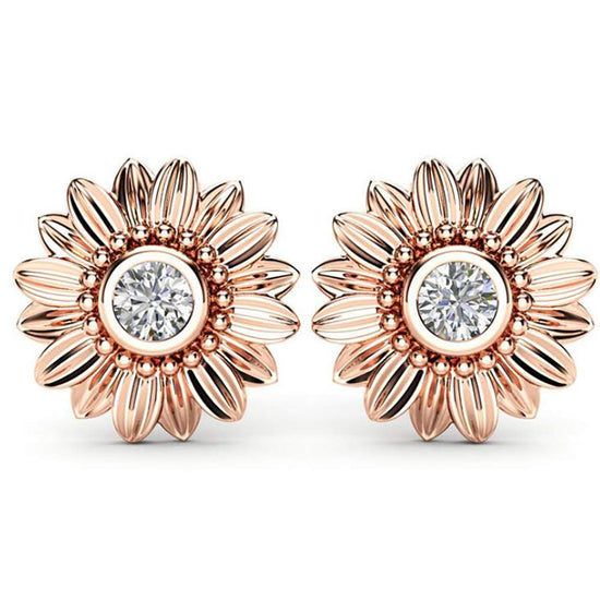 OnlyOne 925 Silver Golden Sunflower earrings - onlyone