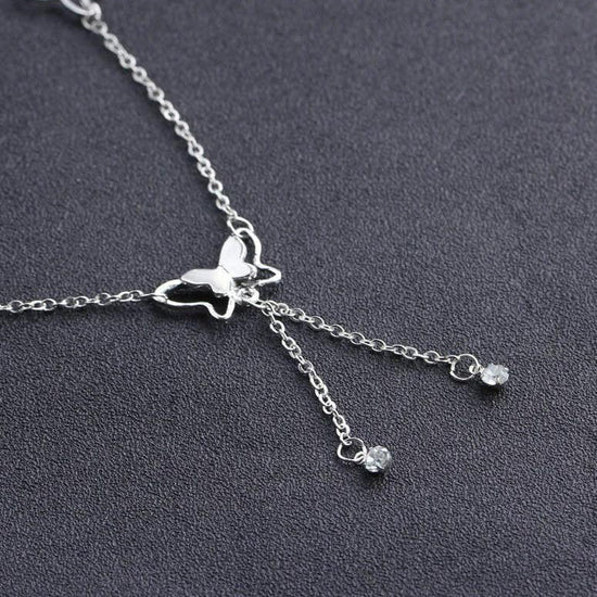 925 Sterling Silver Adjustable Butterfly Foot Bracelet Anklets for Girls - onlyone