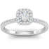 1/2ctw Diamond Halo Engagement Ring in 14k White Gold - onlyone