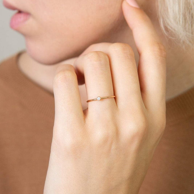 925 Sterling Silver Single Birthstone Ring