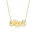925 Sterling Silver Birthstone Maria Signature Name Necklace Nameplate Necklace - onlyone