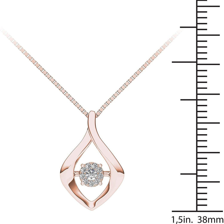 925 Sterling Silver 1/10ct Round Moissanite Diamond Pendant Necklace for Women - onlyone
