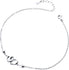 925 Sterling Silver Double Heart Adjustable Anklet - onlyone