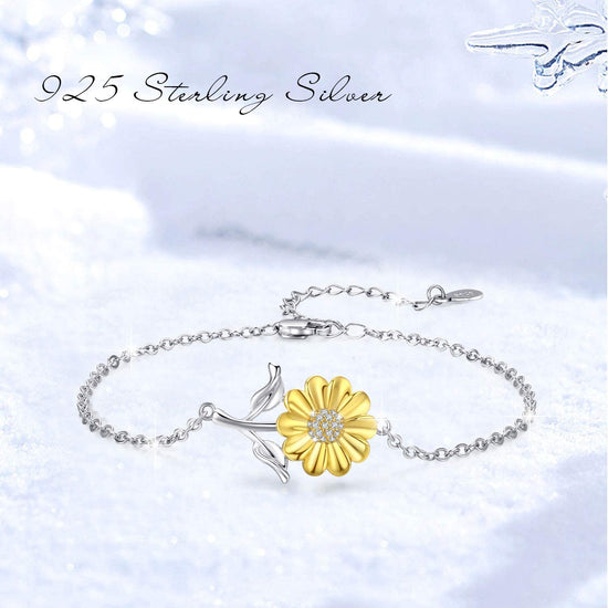 925 Sterling Silver Sunflower Bracelet - onlyone