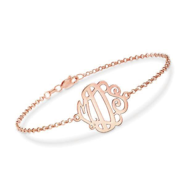 925 Sterling Silver Personalized Monogram Bracelet