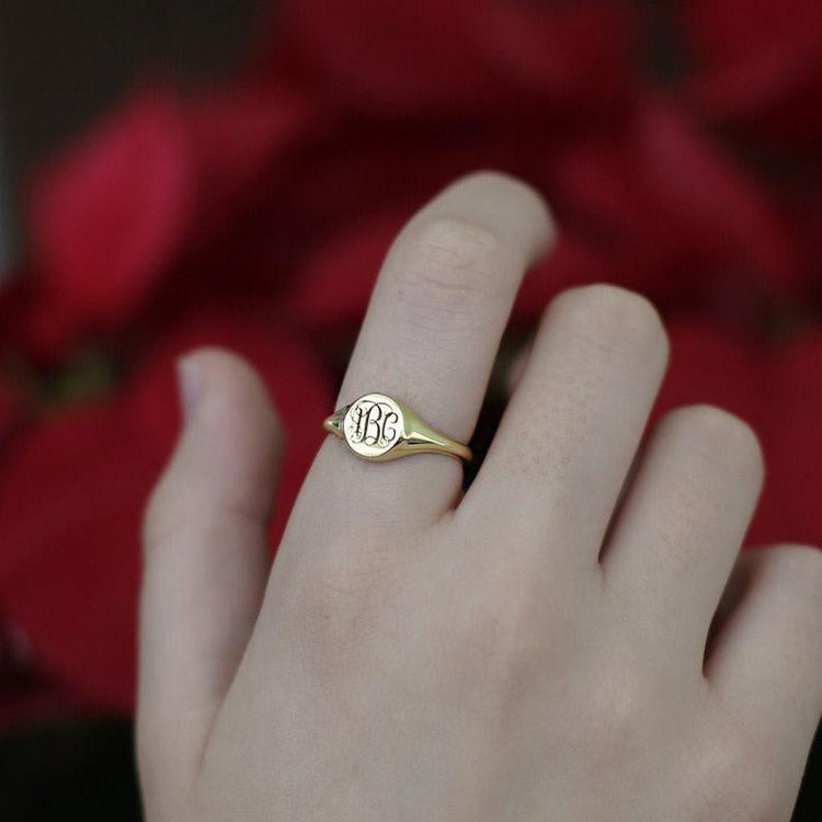925 Sterling Silver Round Name Ring