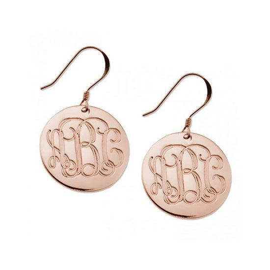 925 Sterling Silver Personalized Engraved Monogram Earrings - onlyone