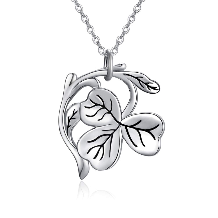 925 Sterling Silver Shamrock Necklace St Patricks Day Necklaces Lucky Jewelry Gifts
