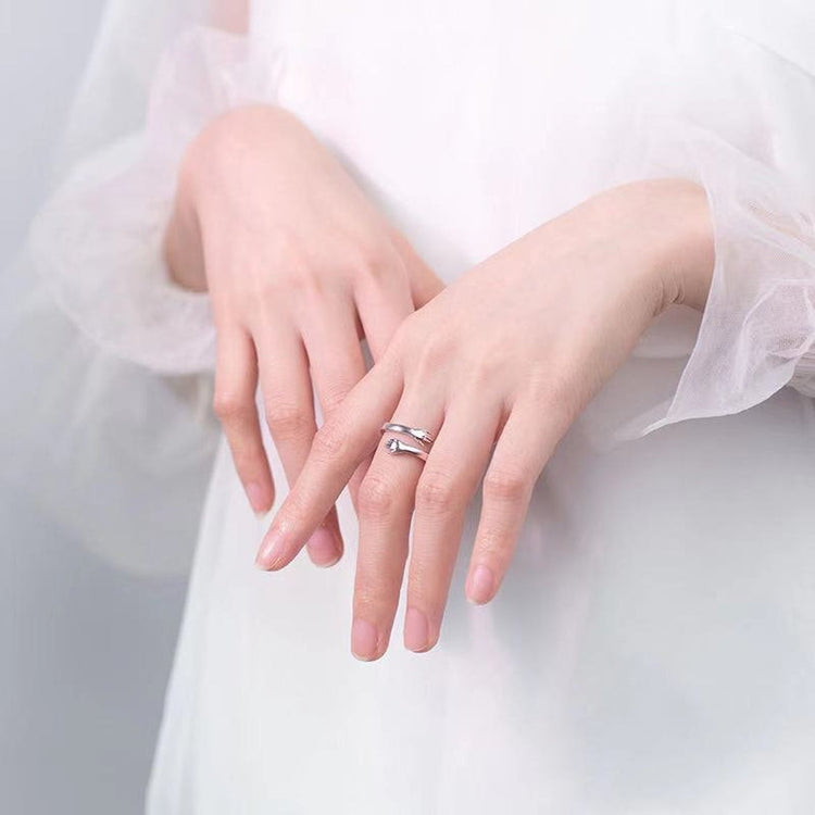 925 Sterling Silver Adjustable Love Hug Ring