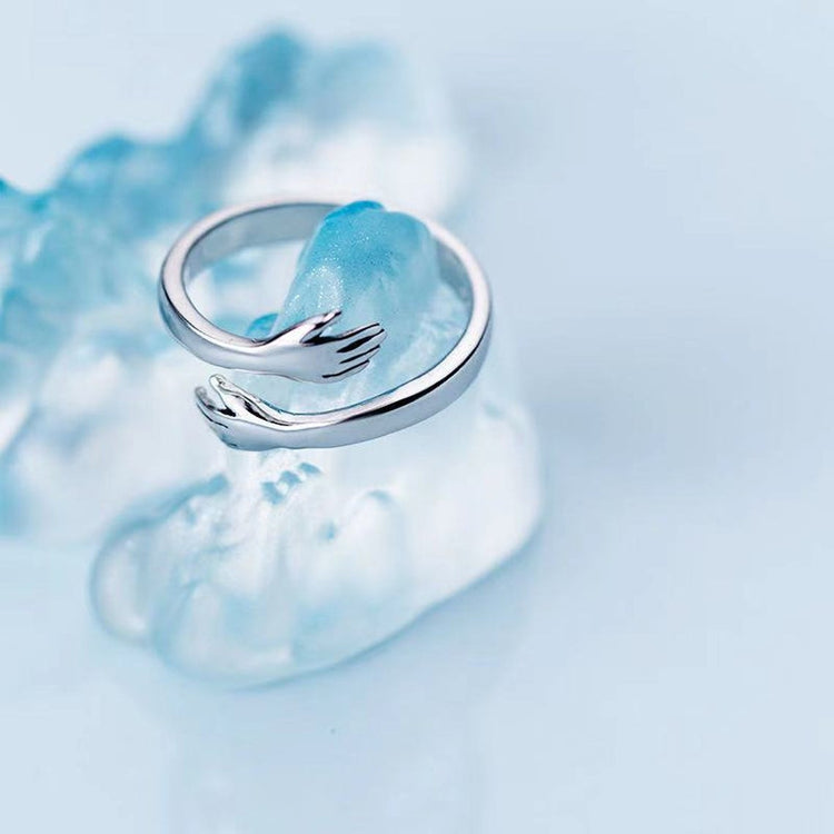 925 Sterling Silver Adjustable Love Hug Ring