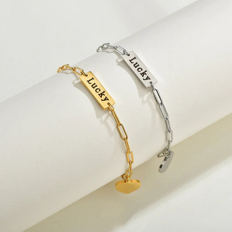 925 Sterling Silver Bar Bracelet In Clip Link Chain