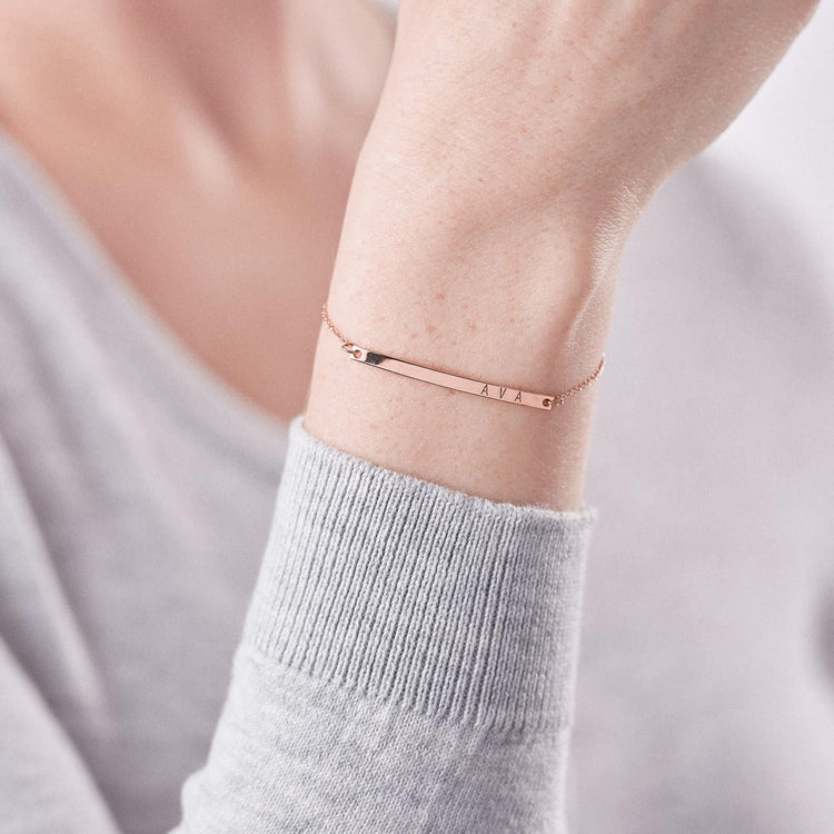 925 Sterling Silver Custom Bar Friendship Bracelet Coordinates Engraved Bracelets