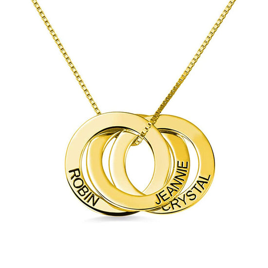 925 Sterling Silver Personalized Engraved Russian Ring Necklace - onlyone