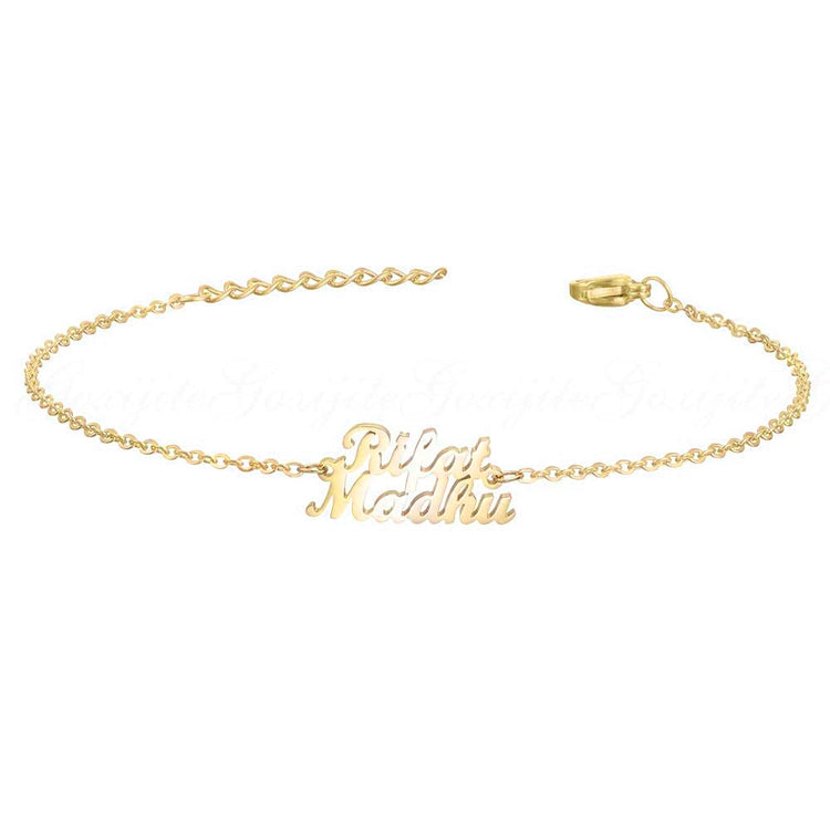 925 Sterling Silver Double Name Bracelet