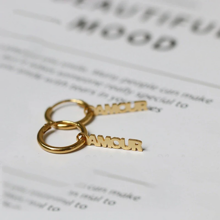 925 Sterling Silver Personalized Name Earrings Eardrop