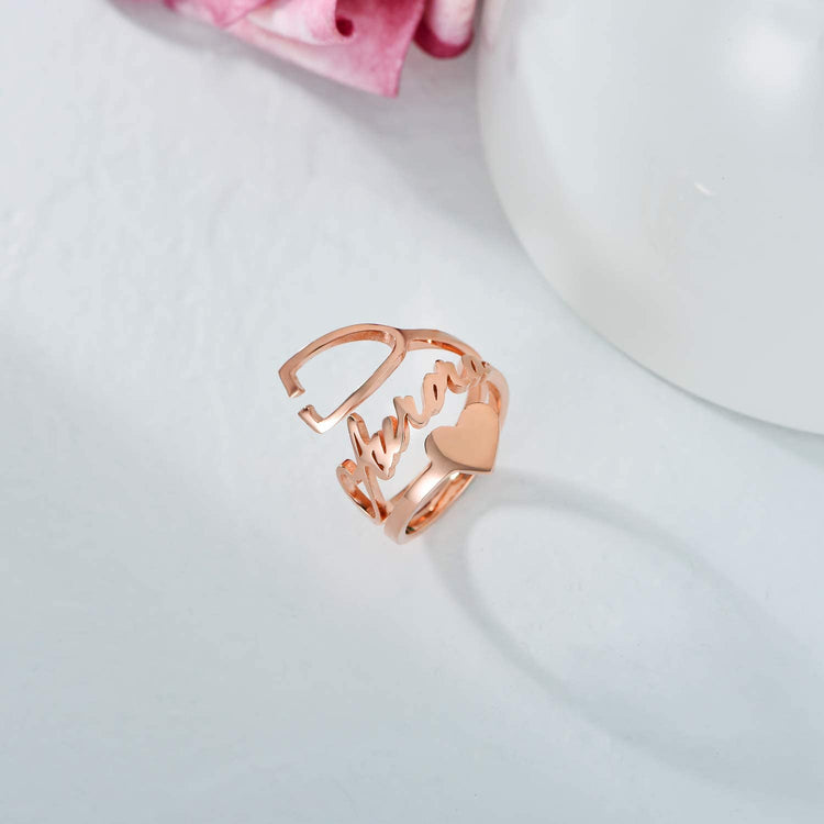 925 Sterling Silver Personalized Stethoscope Name Ring