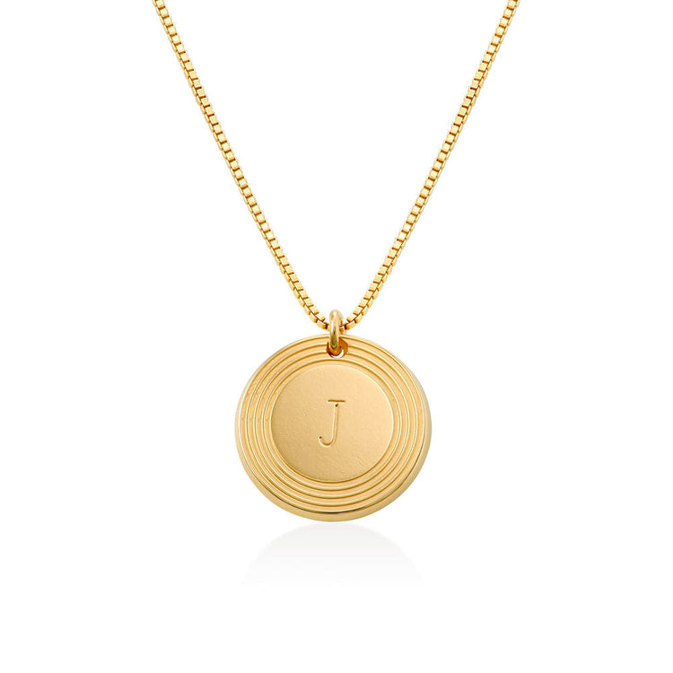 925 Sterling Silver Round Initial Pendant Necklace In Box Chain