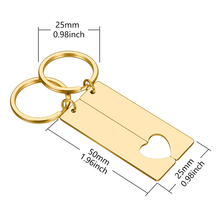925 Sterling Silver Personalized Keychain Set