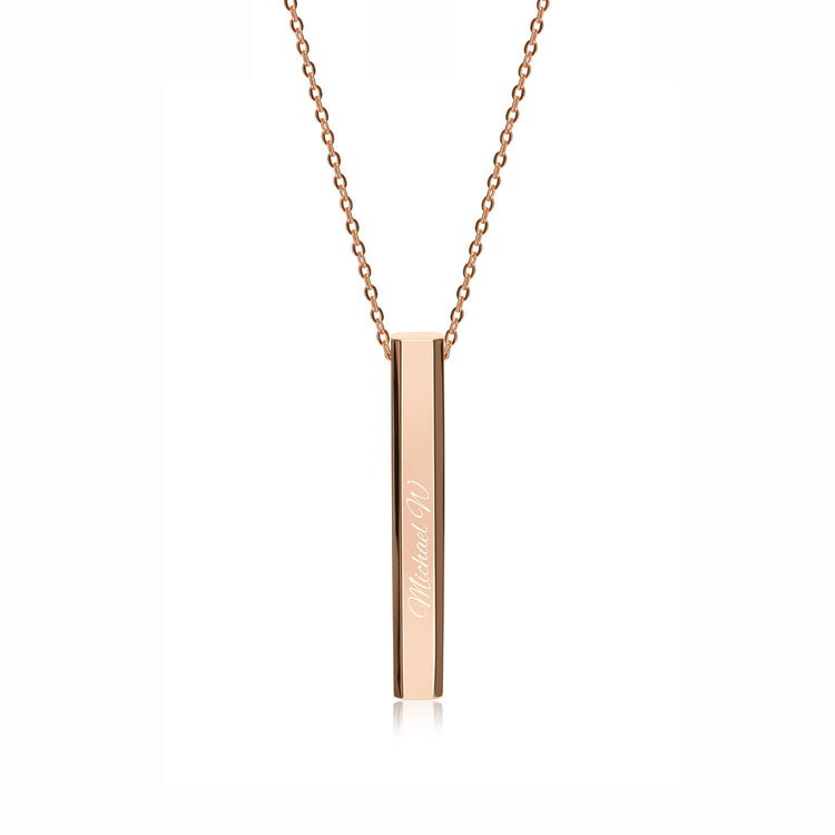 925 Sterling Silver Vertical Prisms Bar Necklace - onlyone