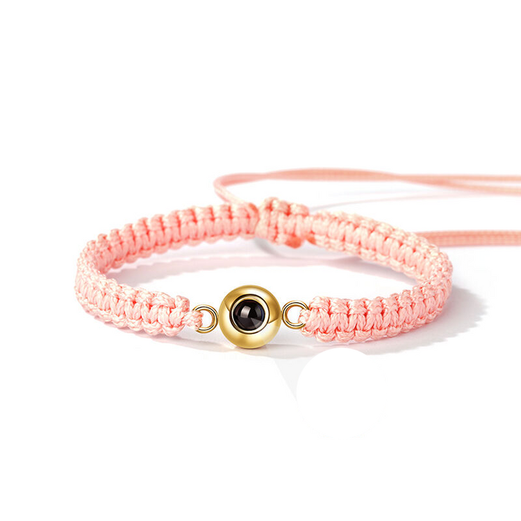 Personalized Braided Black Rope Photo Projection Bracelet Sweet Cool Gift