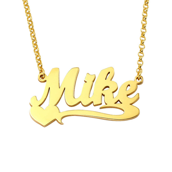 925 Sterling Silver Heart Name Necklace Nameplate Necklace - onlyone
