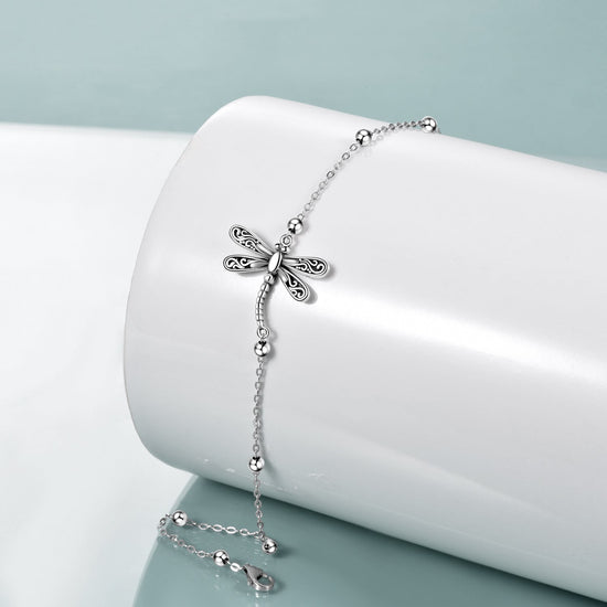 925 Sterling Silver Dragonfly Anklet For Women Animal Beach Ankle Bracelets for Women Teens Girls - onlyone