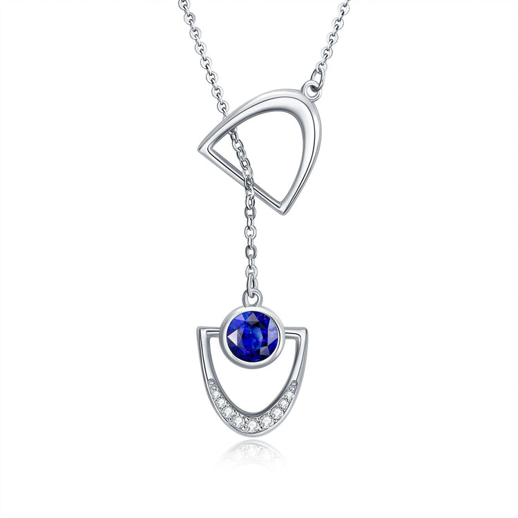 925 sterling silver horse stirrup lariat necklace - onlyone