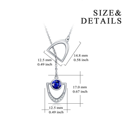 925 sterling silver horse stirrup lariat necklace - onlyone