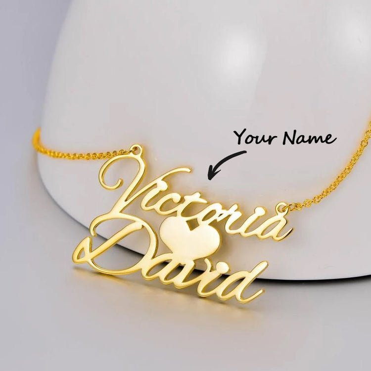 925 Sterling Silver Sweet Love Heart Name Necklace Nameplate Necklace - onlyone