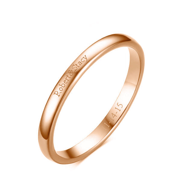 925 Sterling Silver Personalized Thin Band Engraved Ring - onlyone