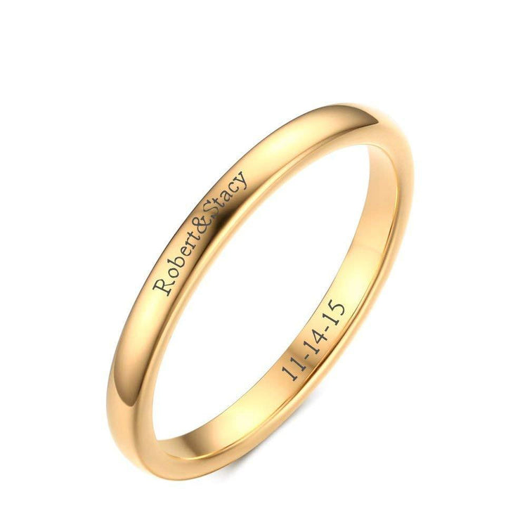 925 Sterling Silver Personalized Thin Band Engraved Ring - onlyone