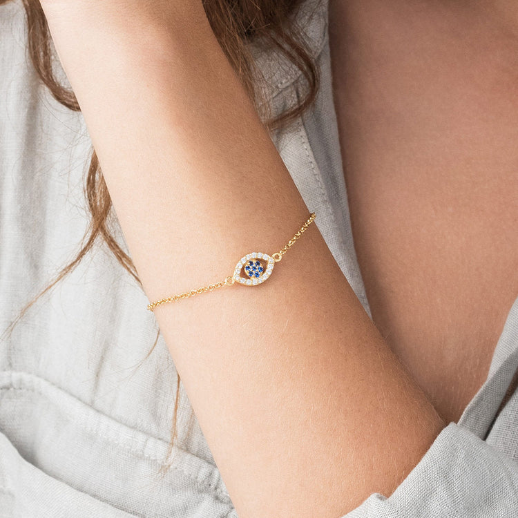925 sterling silver fashionable female bracelet evil eye bracelet - onlyone